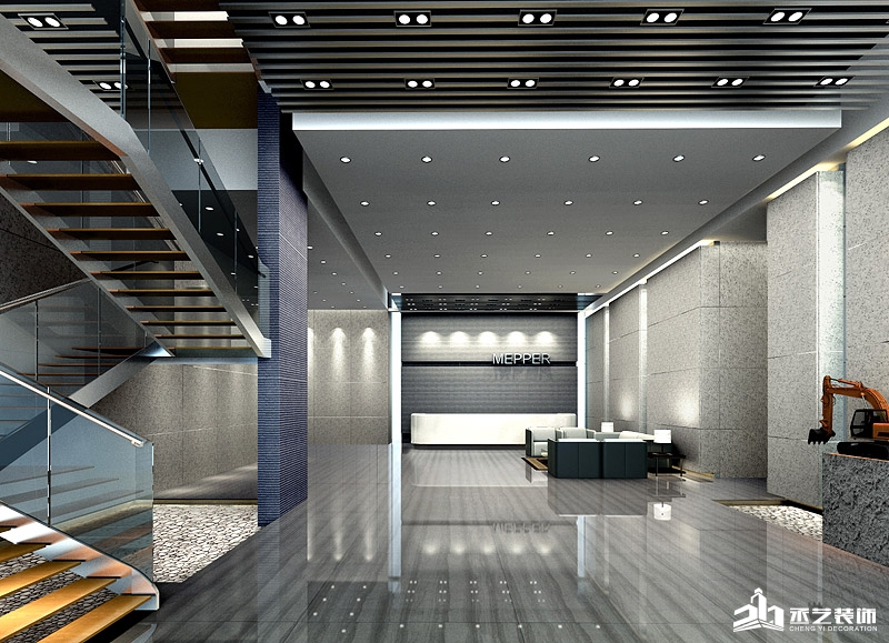 穗恒柳工挖掘機銷售公司廣州寫字樓裝修設計 前廳效果圖設計 穗恒柳工挖掘機銷售公司廣州寫字樓裝修設計 前廳效果圖設計