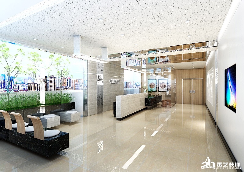 創馬廣州市創馬投資有限公司寫字樓辦公裝修 前台設計