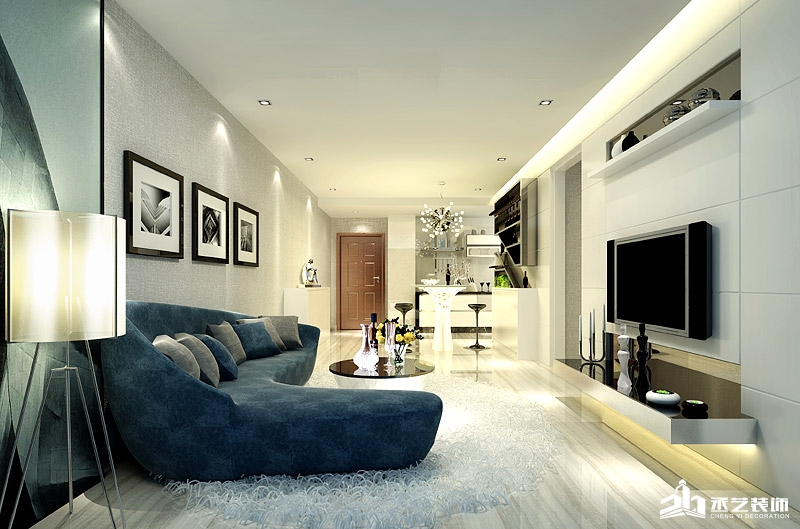 年輕時尚黑白風格設計住宅裝修